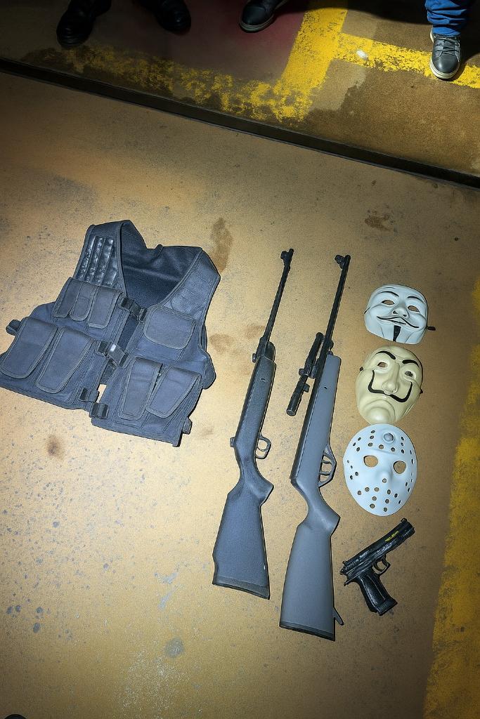 PMMT PM prende três homens e apreende um adolescente por porte ilegal de arma de fogo -